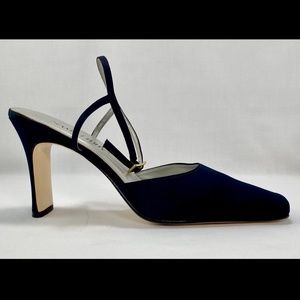 Sam & Libby Rebecca Navy Satin Heels 8.5M